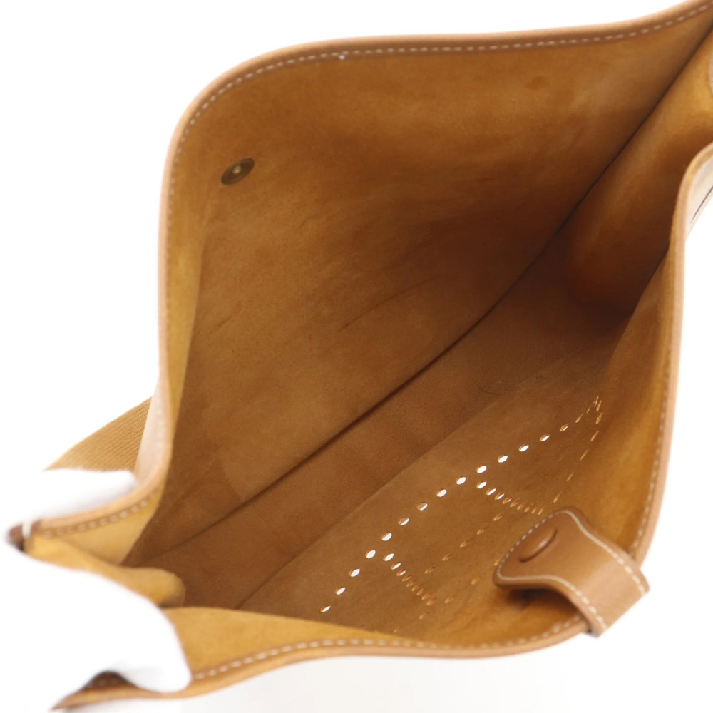 Hermes Evelyne 1 GM Shoulder Bag, Courchevel Leather, Gold, 1998 Model, Brown... - Picture 5 of 14
